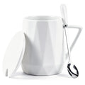 Linkidea 20oz Ceramic Coffee Mug with Lid and Spoon, Oversized Coffee Cups with Handles, Big Teacups for Office and Home, Microwave and Dishwasher Safe