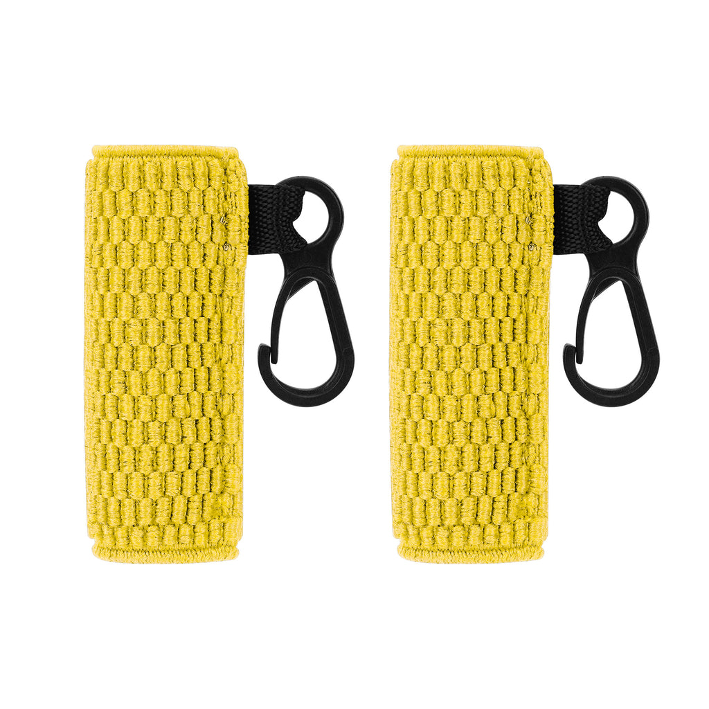 Linkidea 2 Pack Knitted Stretch Protective Sleeve with Lanyard, Soft Pocket Cover for 1" Diameter Slim Mini Devices, Portable Storage Sock for Stylus, Lip Balm (Yellow)