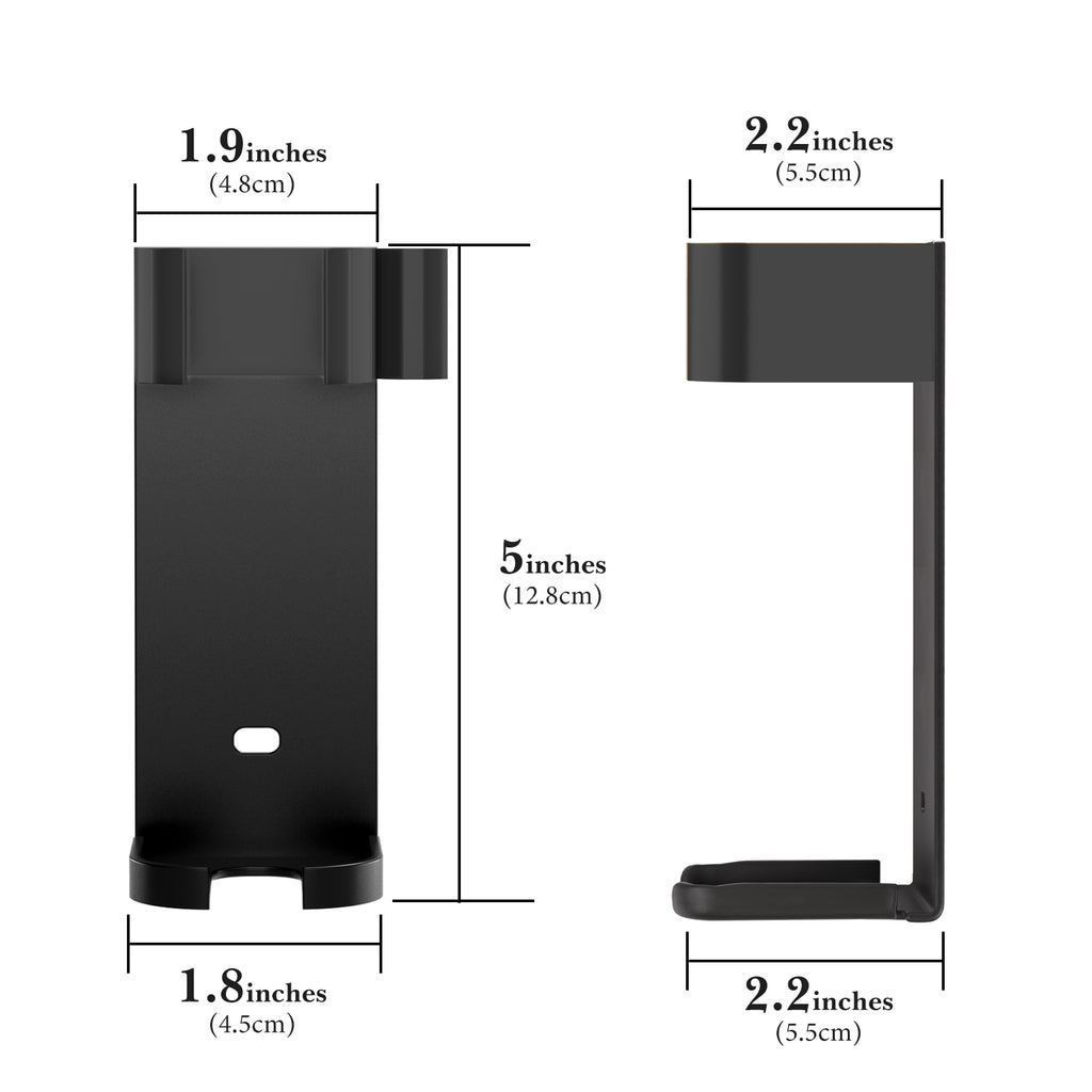 2 Pack Extra Large Curling Iron Holder Wall Mount for Devices Diameter Under 1.77" (4.5CM), Hair Styling Tool Storage Organizer, Black Hairdressing Hanging Rack Stand for Flat Irons, Curling Wands