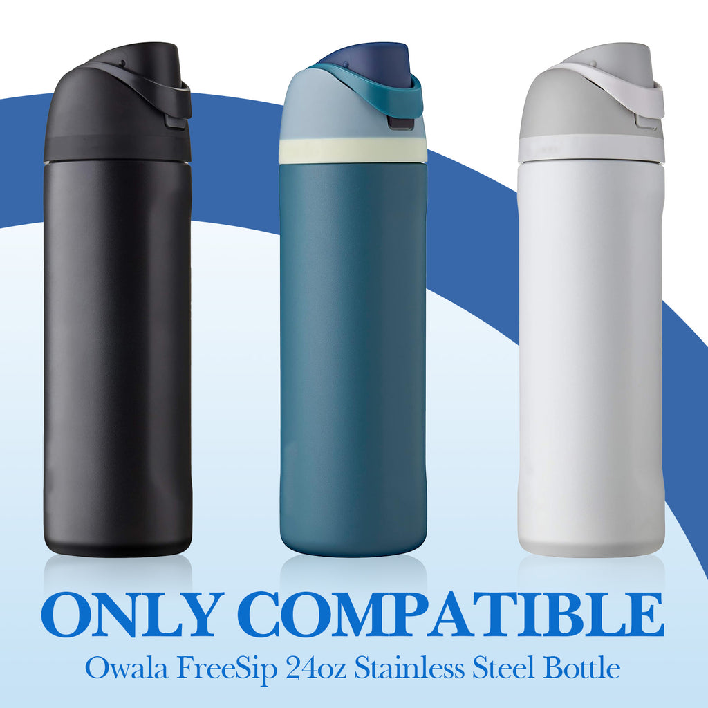 Linkidea Silicone Water Bottle Sleeve Compatible with Owala FreeSip 24oz, Anti-Slip Protector Waterbottle Boot, Bottle Bumper Cover, Blue