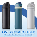 Linkidea Silicone Water Bottle Sleeve Compatible with Owala FreeSip 24oz, Anti-Slip Protector Waterbottle Boot, Bottle Bumper Cover, Blue