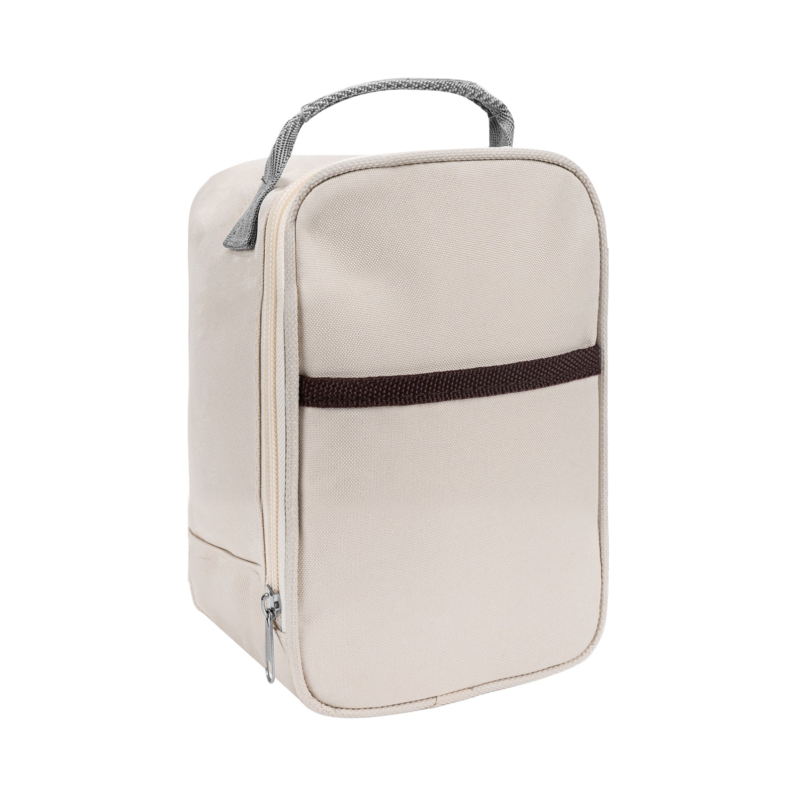 Linkidea Food Jar Insulated Bag, Thermal Jar Bag with Pocket Portable for Office Work Outdoor Picnic, Compatible with 16 oz THERMOS, Hydrapeak, WOLFF, Goodful (Beige)