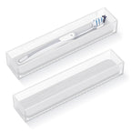 Linkidea 2 Pack Acrylic Toothbrush Holder with Quick-Drying Stone, Bathroom Drawer Organizer with Drainage Hole, Compatible with Colgate Extra Clean, Oral-B CrossAction Toothbrush