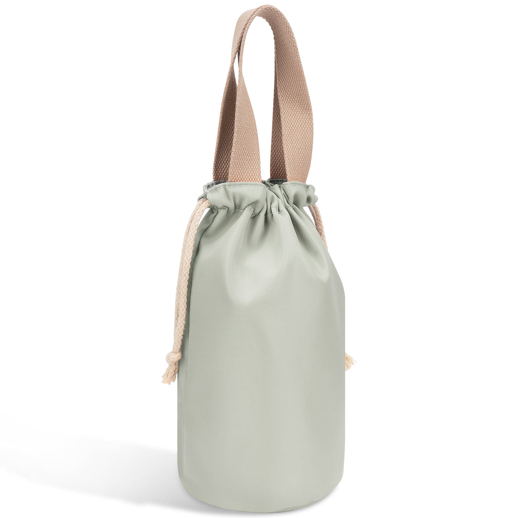 Linkidea Insulated Food Jar Storage Bag, Portable Drawstring Wrap with Hand Strap, Lunch Box Carrier for Food Can, Compatible with Thermos 24 oz & Simple Modern 16 oz & Stanley 18 oz (Green)