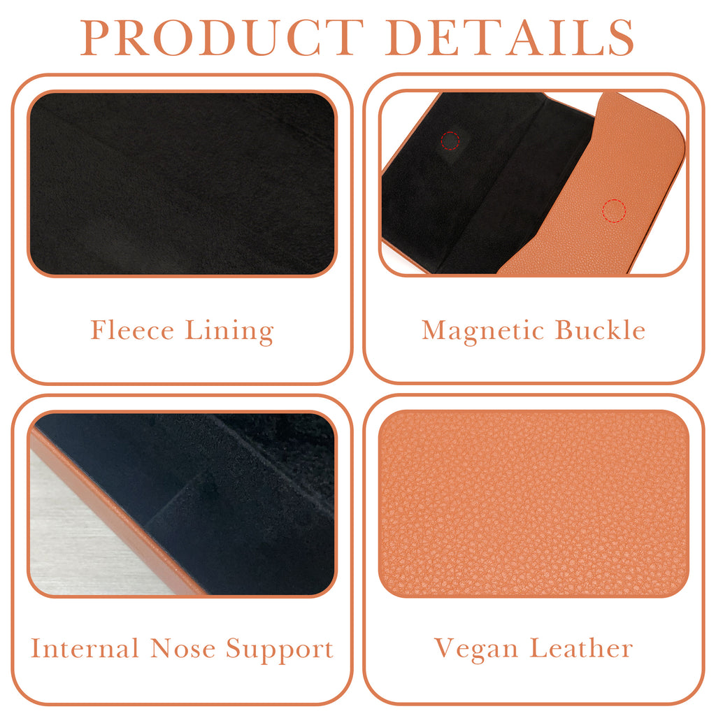 Linkidea Oversized Sunglasses Case, Large Frame Glasses Case for Sunglass, Eyeglasses Travel Bag Compatible with Rayban Aviator Reverse/New Wayfarer/Various Brand Models (Brown)