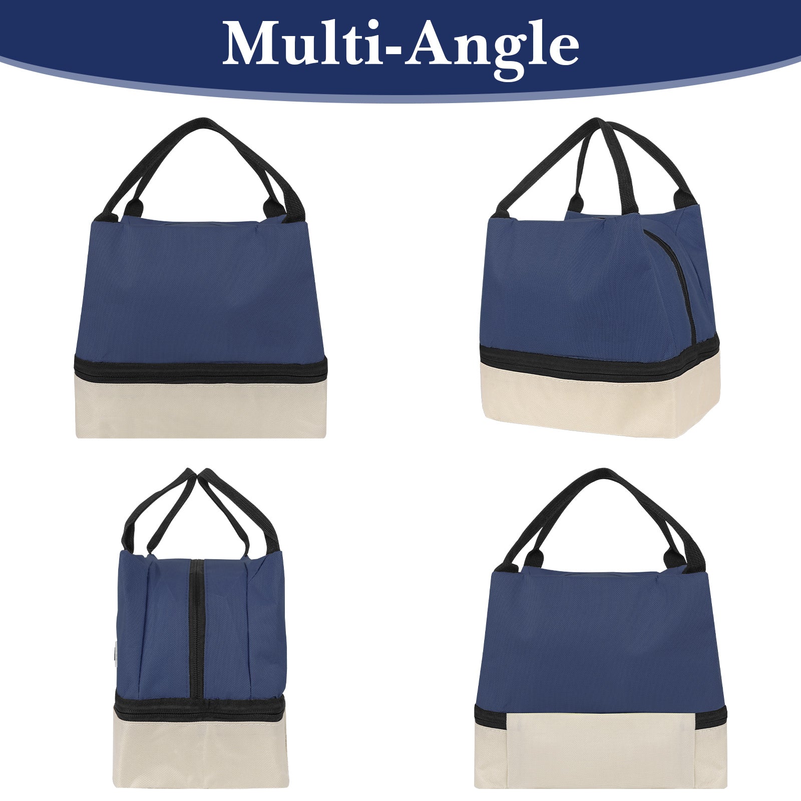 Linkidea Encrypted Oxford Cloth Lunch Bag, Large Capacity Reusable Insulated Lunch Bag for Picnic or Travel, Compatible with B.Box, Sunhanny, Pedeco, QQKO, Xgxn Lunch Box (Navy Blue)