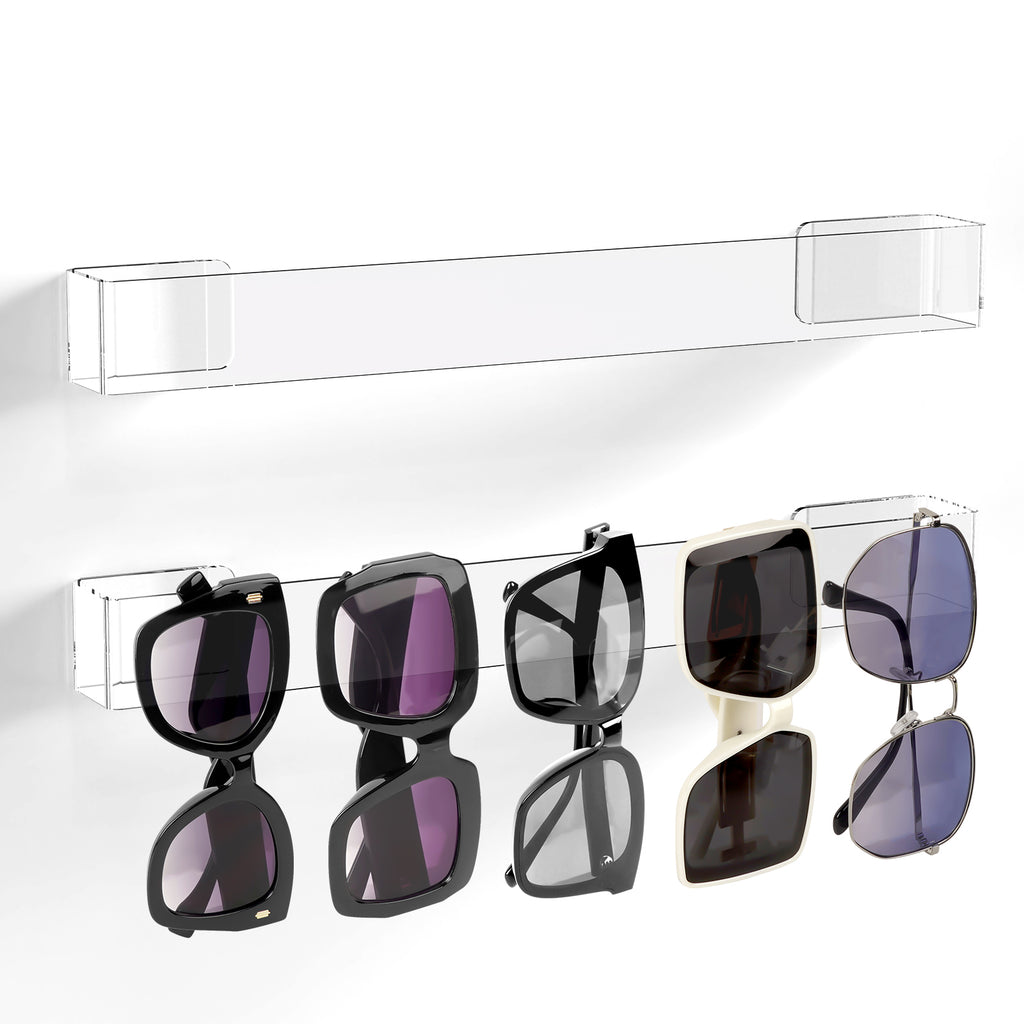 Extra Large Sunglasses Organizer Holder, 2 Pack Acrylic Glasses Holder Sunglass Display Stand, Sun Glasses Storage Organizer Compatible with Gucci GG0876S GG0875S Balenciaga BB0201S