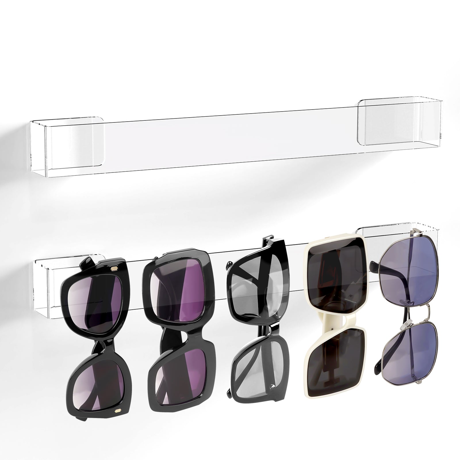 Extra Large Sunglasses Organizer Holder, 2 Pack Acrylic Glasses Holder Sunglass Display Stand, Sun Glasses Storage Organizer Compatible with Gucci GG0876S GG0875S Balenciaga BB0201S