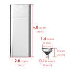 Linkidea 2oz Stainless Steel Hip Flask with Cigar Tube and Funnel, Portable Travel Case Fits 50 Ring Gauge, Gift for Men (Silver)