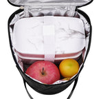 Linkidea Large Capacity Snack Bags, Thermal Insulated Cooler Tote Bag for Fruit, Leak-proof Portable Food Storage Accessories Fits Picnic, Camping (Black)