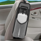 Linkidea Car Seat Side Large Water Bottle Holder Compatible with Owala FreeSip 24oz/32oz, Yeti Rambler 26oz/36oz, Auto Seat Large Car Bottle Hanging Storage Organizer with Mesh Pocket, Grey