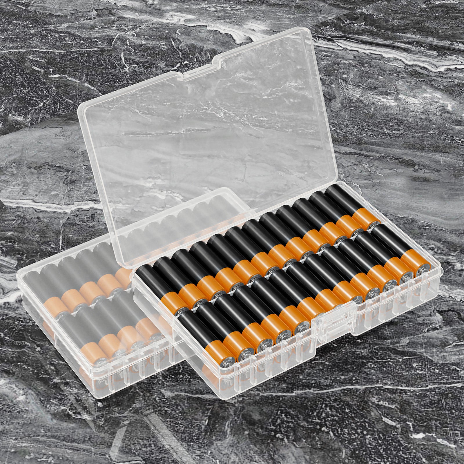Linkidea Battery Organizer Storage Case, Battery Box Holds Batteries for 48 AA, Large Capacity and Portable Battery Caddy