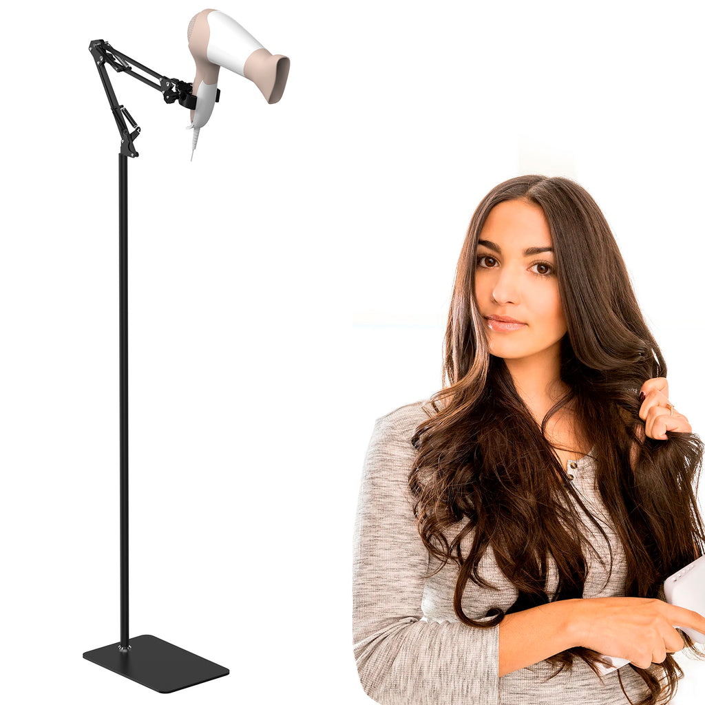 Linkidea Hair Dryer Stand, 360 Degree Rotating Blow Dryer Holder Hands-Free, Adjustable Height Hair Dryer Rack with Heavy Base for Home Salon