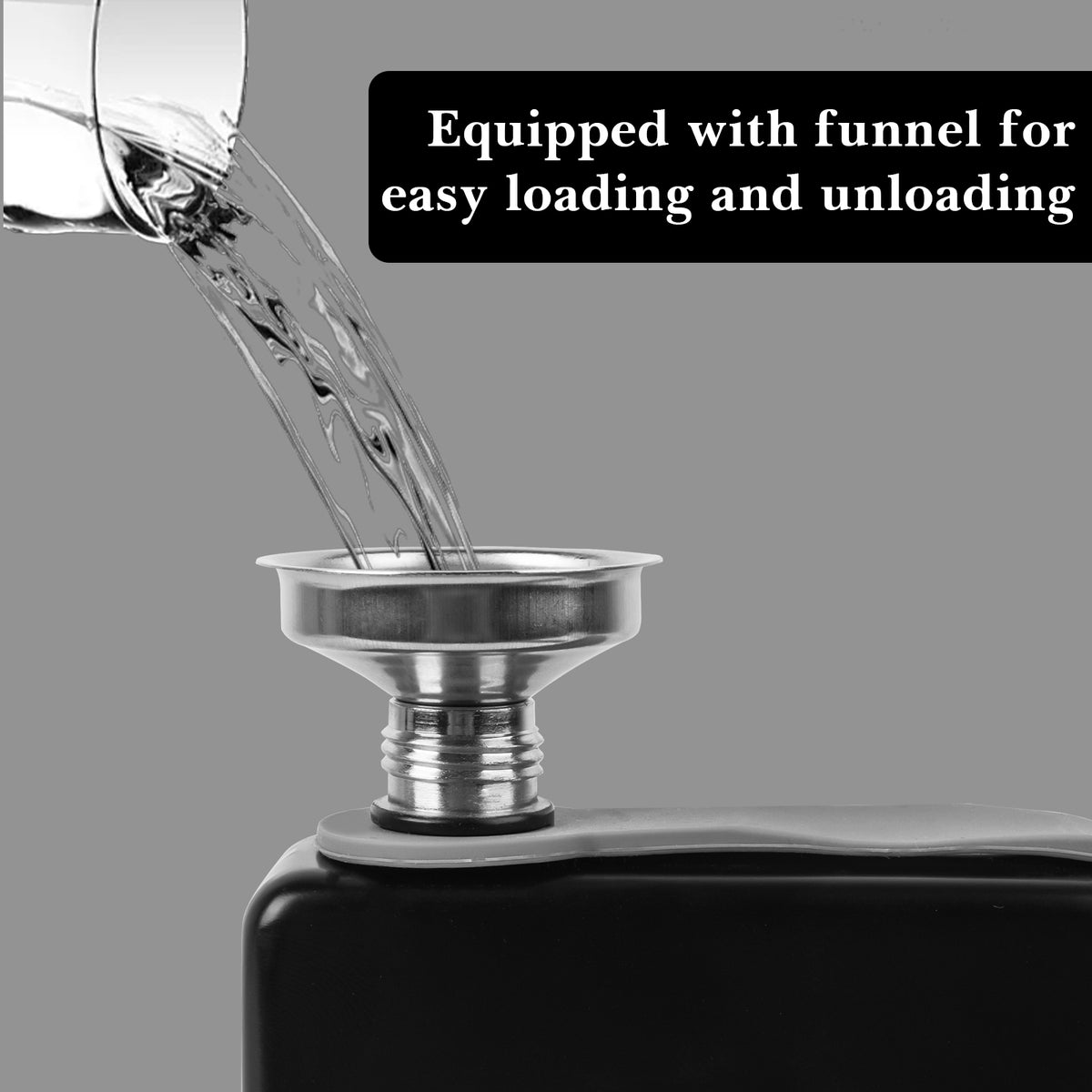 Linkidea 9 oz Stainless Steel Flask for Liquor with Funnel, Leak-Proof Pocket Hip Flask for Whiskey, Bourbon & Alcohol, Outdoor Camping, Golf & Travel (Matte Black)
