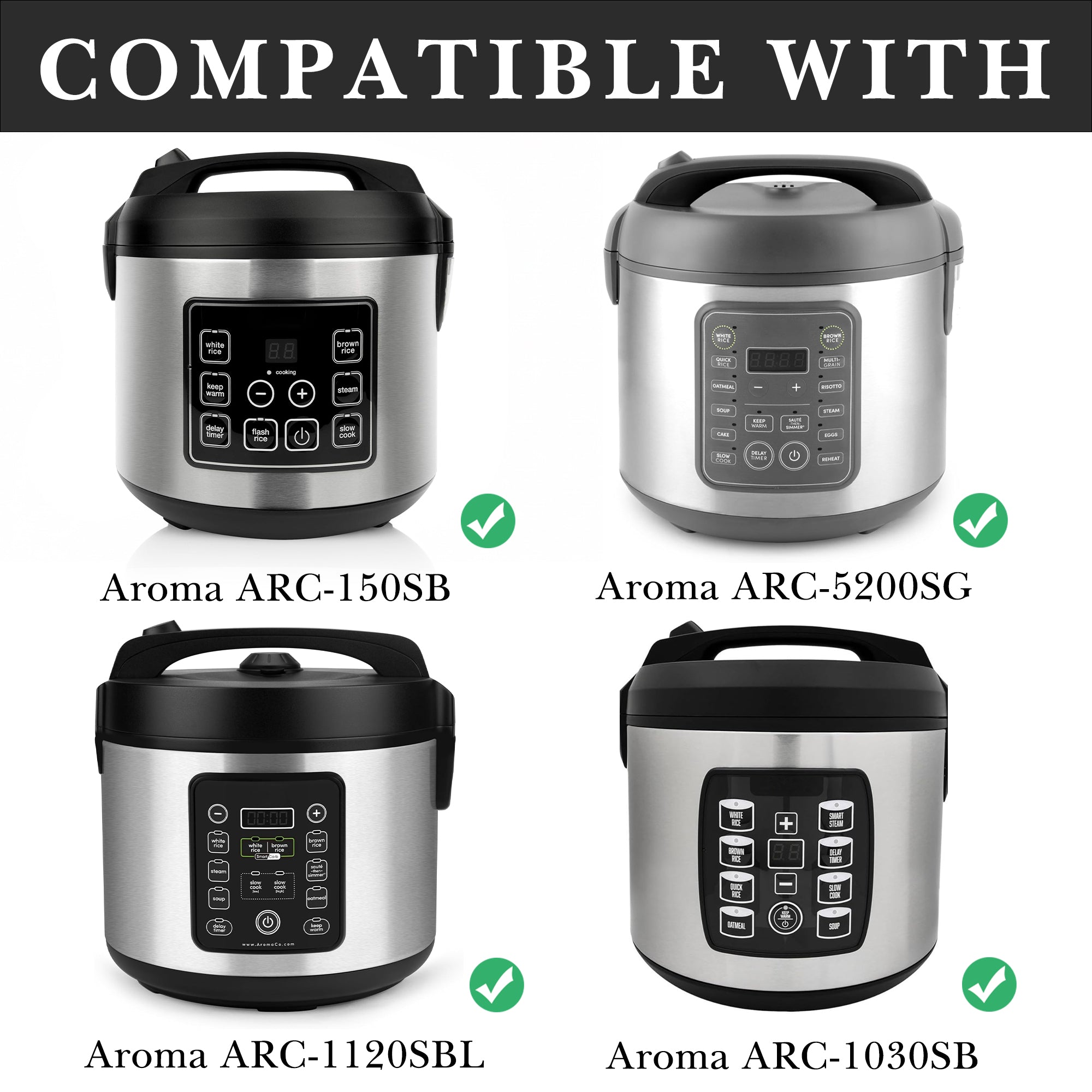Linkidea Rice Cooker 304 Stainless Steel Inner Pot Compatible with Aroma ARC-150SB, ARC-5200SB, ARC-1120SBL, ARC-1030SB Inner Pot, Dishwasher Safe, No Coating Replacement Bowl