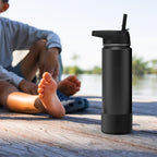 Linkidea 2 Pack Water Bottle Boot Compatible with IRON °FLASK Wide/Narrow Mouth 12oz/14oz/16oz/18oz/20oz/22oz/24oz, Silicone Bottle Bottom Sleeve Cover Bumper Protector (Black)