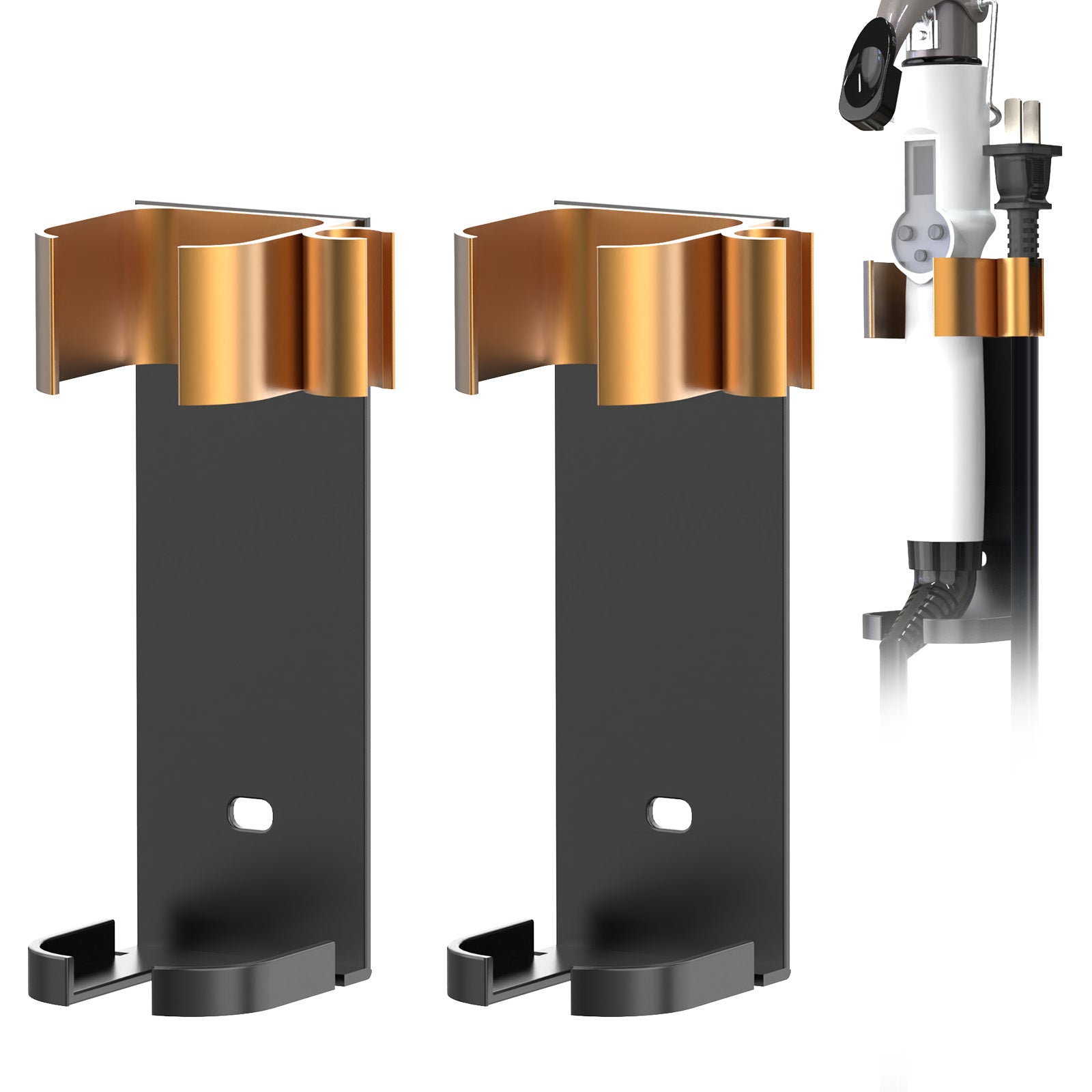 Linkidea 2 Pack Curling Iron Holder Wall Mount for Devices Diameter Under 1.3" (3.5CM), Hair Styling Tool Storage Organizer, Hairdressing Hanging Rack Stand for Flat Irons, Curling Wands