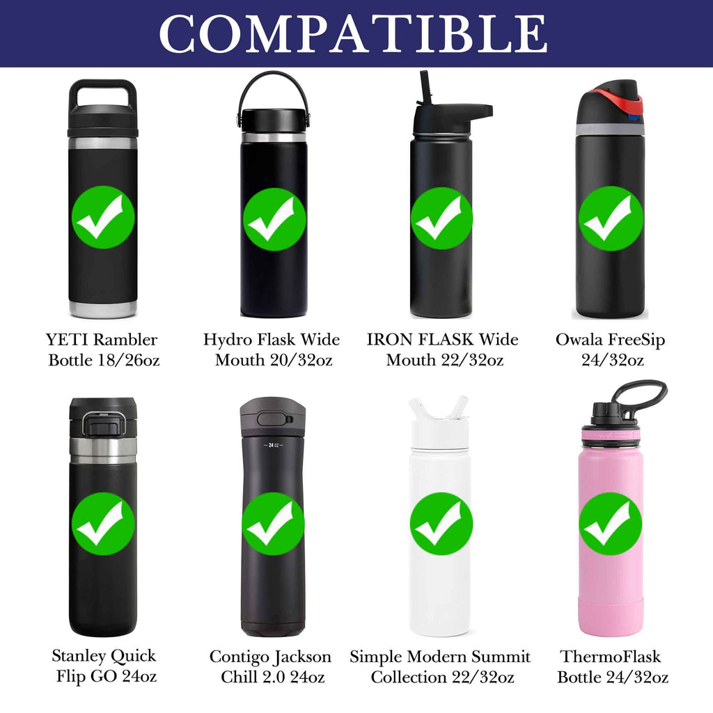 Linkidea Water Bottle Carrier Compatible with YETI Rambler Bottle 18oz/26oz, Owala FreeSip 24oz, Waterbottle Sling Bag Holder with Shoulder Strap, Navy Blue