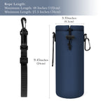 Linkidea Water Bottle Carrier with Strap Compatible with YETI Rambler Bottle 26oz/36oz, Waterbottle Sling Bag Holder with Shoulder Strap, Navy Blue