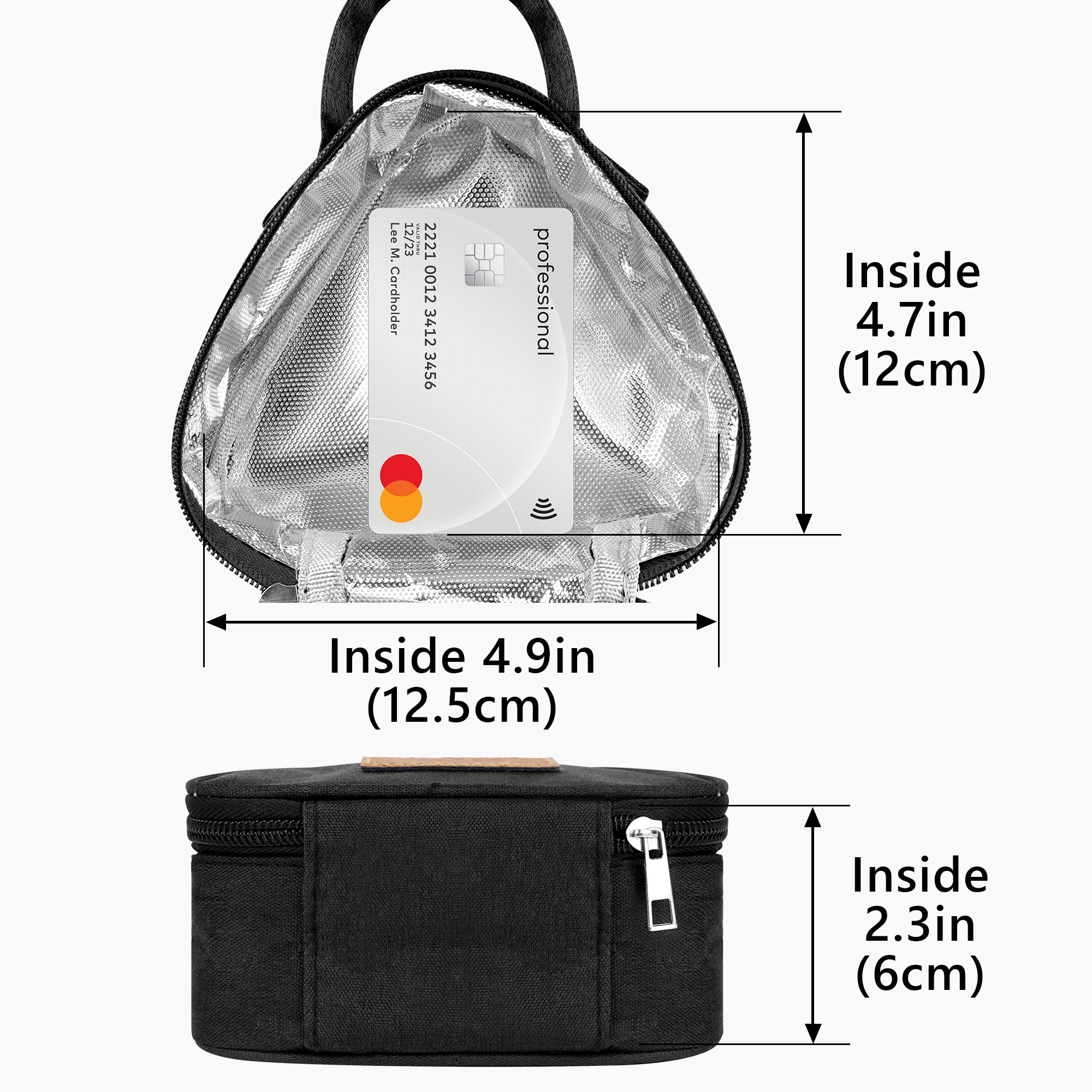 Linkidea Mini Reusable Snack Bags, Leakproof Insulated Snacks Storage Bag for Fruit, Compact Outdoors Lunch Box (Black)