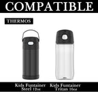 Linkidea Water Bottle Sleeve Compatible with Thermos FUNTAINER Tritan 16oz, Steel 12oz Kids Bottle, Waterbottle Holder Bag with Name Tag, Black