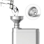 Linkidea 2oz Stainless Steel Hip Flask with Cigar Tube and Funnel, Portable Travel Case Fits 50 Ring Gauge, Gift for Men (Silver)