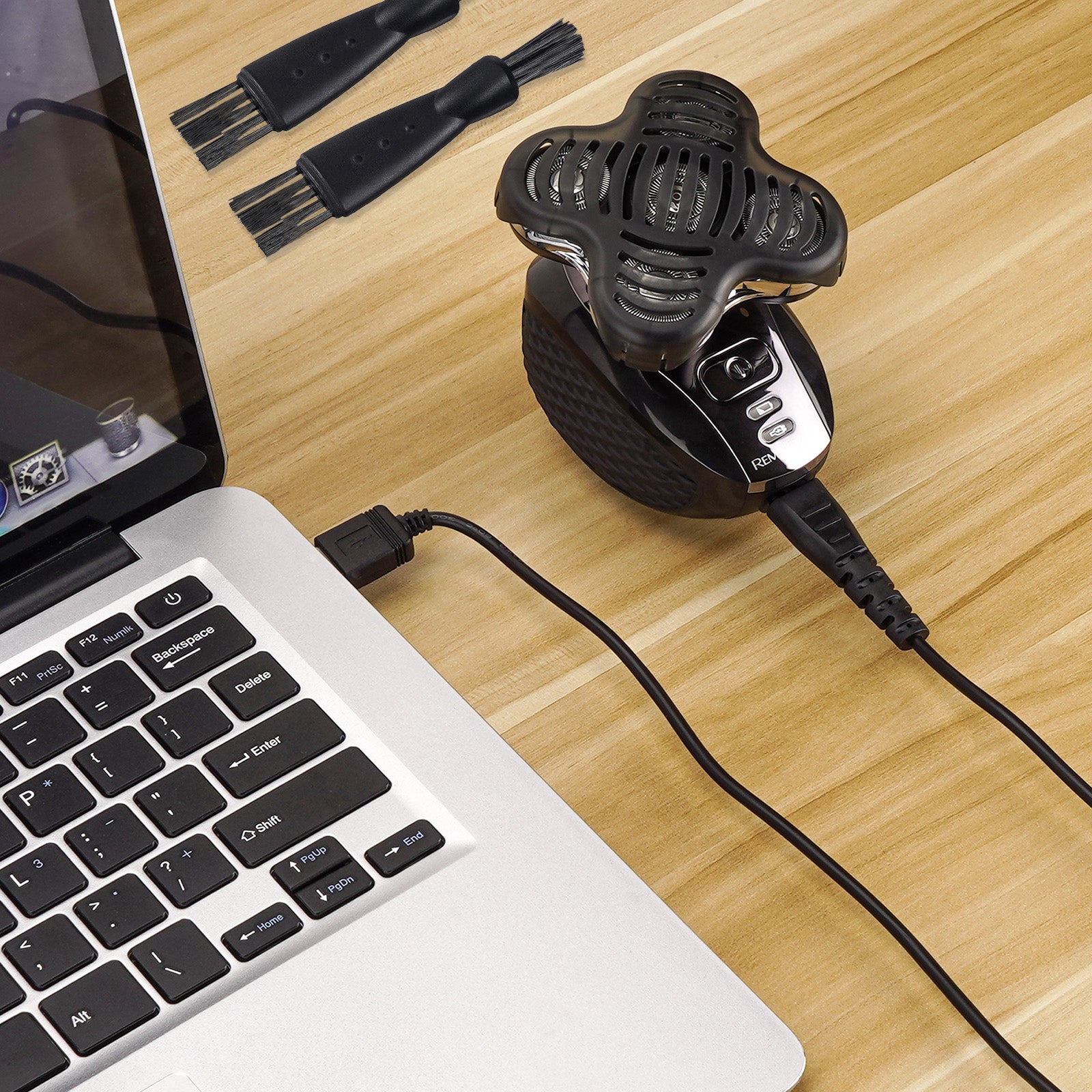 Linkidea Shaver Charger Cord with Two Cleaning Brush, Trimmer Data Cable, Adapter Charging Cable 5V Compatible with XR7000, XR7120, HC4250, PG6171, PG6250 (Black)