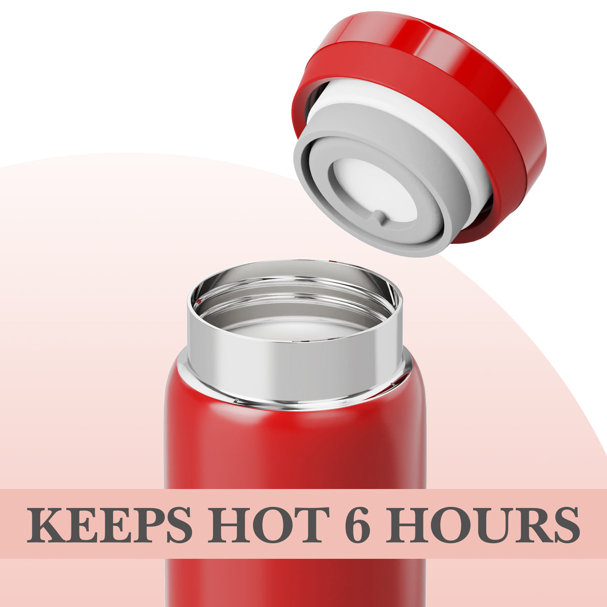 Linkidea 6.8oz (200ml) Mini Water Bottle, Vacuum Insulated Stainless Steel Bottle for Hot & Cold Drinks, Spill-Proof Small Bottle Fit Handbag, Purse and Pocket (Red)