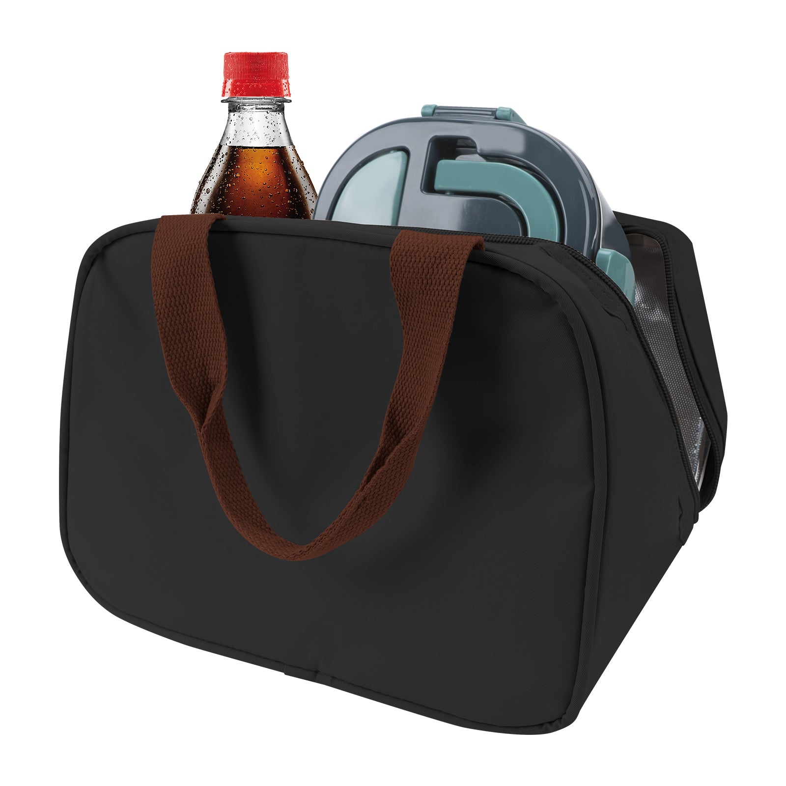 Linkidea Lunch Bag for Adult, Oxford Insulated Lunch Bag with Hand Strap, Large Capacity Lunch Tote Bag with Zipper Fits Daily Use, Compatible with Bentgo Classic, Amathley, Caperci (Black)