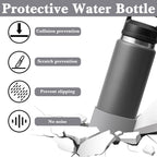 Linkidea Water Bottle Boot Compatible with YETI Rambler Bottle 26oz, Yonder 34oz, Silicone Anti-Slip Water Bottle Bottom Sleeve Cover Protector (Grey / 2 Pack)