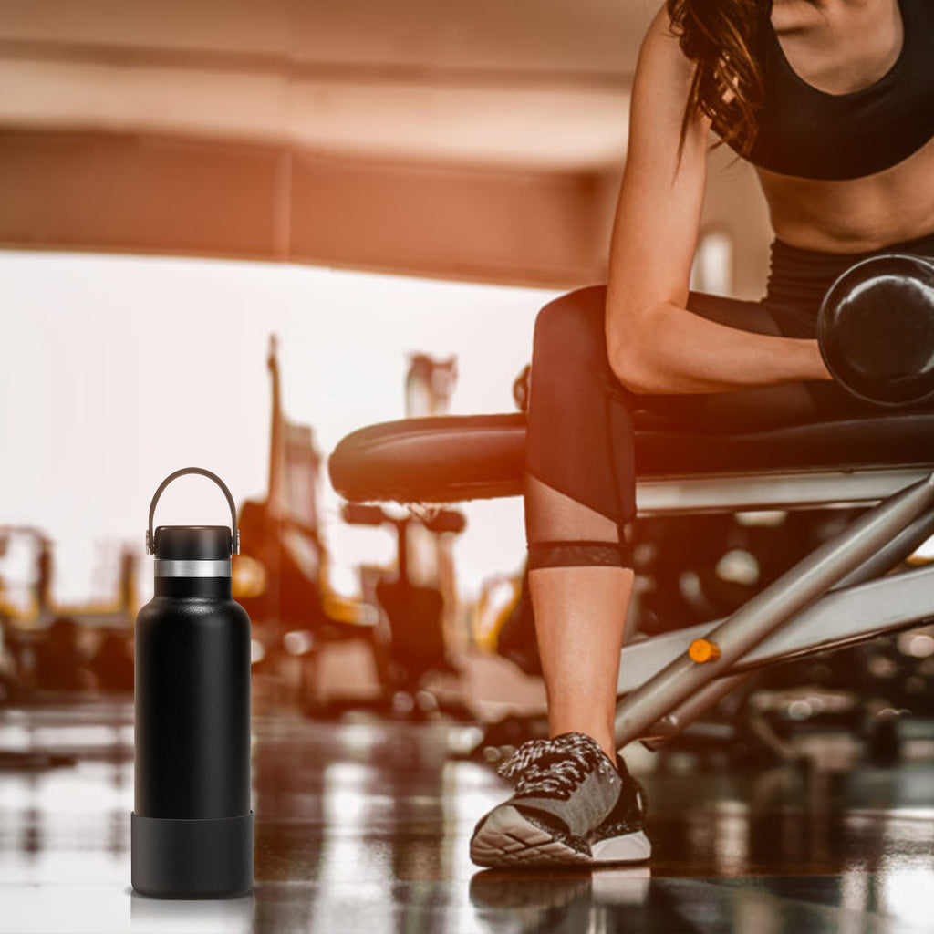 Linkidea 2 Pack Water Bottle Boot Compatible with Hydro Flask Wide Mouth Bottle 12oz/14oz/16oz/18oz/20oz, Silicone Bottle Bottom Sleeve Bumper Protector (Black)