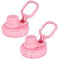 Linkidea 2 Pack Wide Mouth Water Bottle Lid with Handle Compatible with Hydro Flask Wide Mouth 12/16/18/20/32/40/64oz, Waterbottle Replacement Spout Lid (Light Pink)