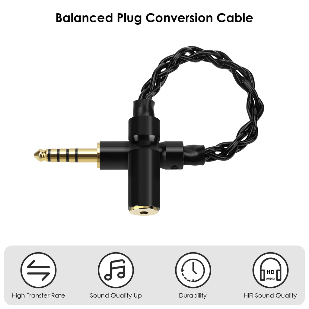 Linkidea 4.4mm Balanced Male to 2.5mm Female Headphone Adapter Cable, Silver-Plated Copper Audio Converter for HiFi DAC, DAP & Headphone Amplifier, 15.5cm