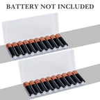 Linkidea 4 Pack AA Battery Storage Organizer Box, Holds 10 AA Batteries, Pocket Portable Battery Case, Compact Battery Holder for Travel (Clear)