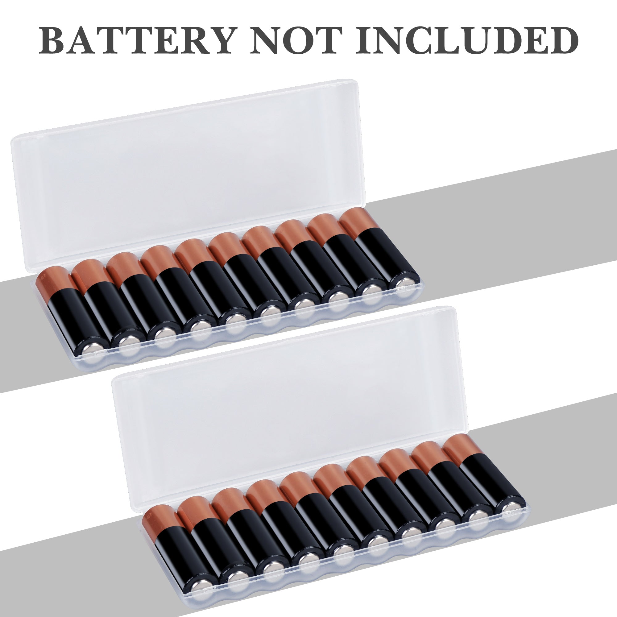 Linkidea 4 Pack AA Battery Storage Organizer Box, Holds 10 AA Batteries, Pocket Portable Battery Case, Compact Battery Holder for Travel (Clear)