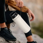Linkidea Neoprene Water Bottle Carrier with Strap Compatible with YETI Rambler Bottle 18oz/26oz, Yonder 25oz, Insulated Waterbottle Sling Bag with Shoulder Strap, Off White
