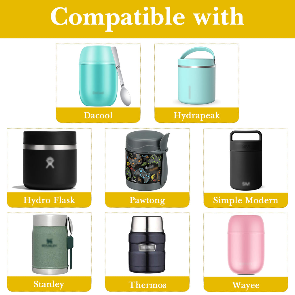 Linkidea Insulated Food Jar Bag, Thermal Snack Container, Portable Storage Pouch for Can, Suitable for Office Work, Outdoor Picnics, Compatible with Thermos, Hydro Flask, Hydrapeak (Yellow)