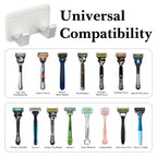 Linkidea 2 Pack Wall Mounted Razor Holder, Razor Stand for Shower, Compatible with Gillette Labs Special NFL Series, Sensor 3, Fusion5 Power, Fusion ProGlide, Harry's 5 Blade (White)