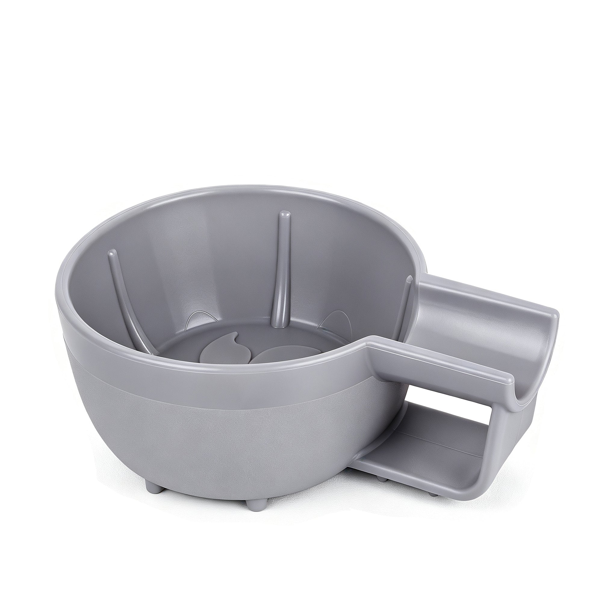 Linkidea Plastic Shaving Soap Bowl with Non-slip Handle, Wide Mouth, Large Capacity, Easier to Lather Ridges, Wet Razor Shave Cream Bowl for Men (Grey)