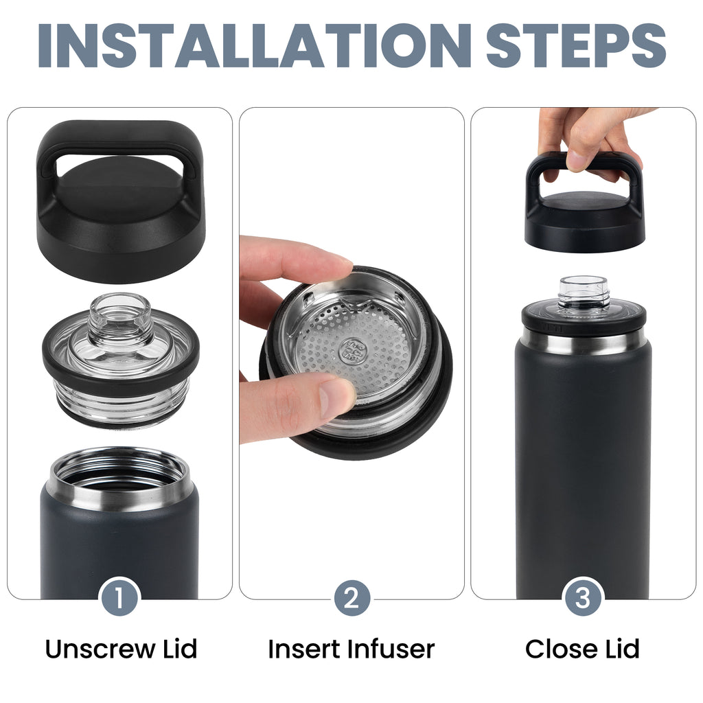 Linkidea 304 Stainless Steel Tea Strainer Compatible with YETI Rambler Bottle 18oz/26oz/36oz/46oz/64oz Chug and MagDock Caps, Ice Strainer Filter Blocker Fruit Stopper, 2 Pack