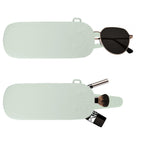 Extra Large Sunglasses Pouch Case, Silicone Oversized Sun Glasses Organizer Soft Bag Compatible with TOM FORD FT0965 FT0992 Gucci GG1105S GG1377S PR 29YS Runway (XXL, Green)