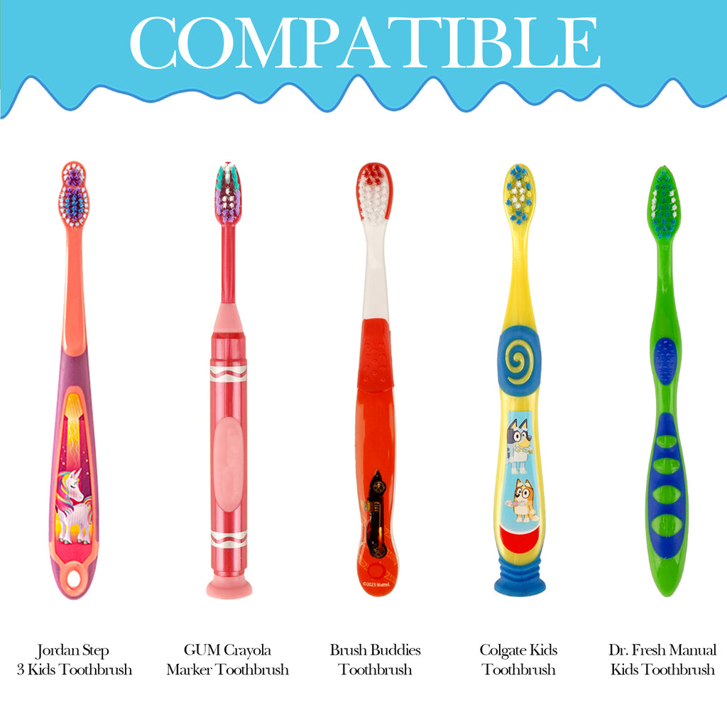 Linkidea 4 Pack Portable Toothbrush Head Cover Cap, Travel Protector Case for Kids Toothbrush, Compatible with Colgate, GUM, Brush Buddies (Black+White)