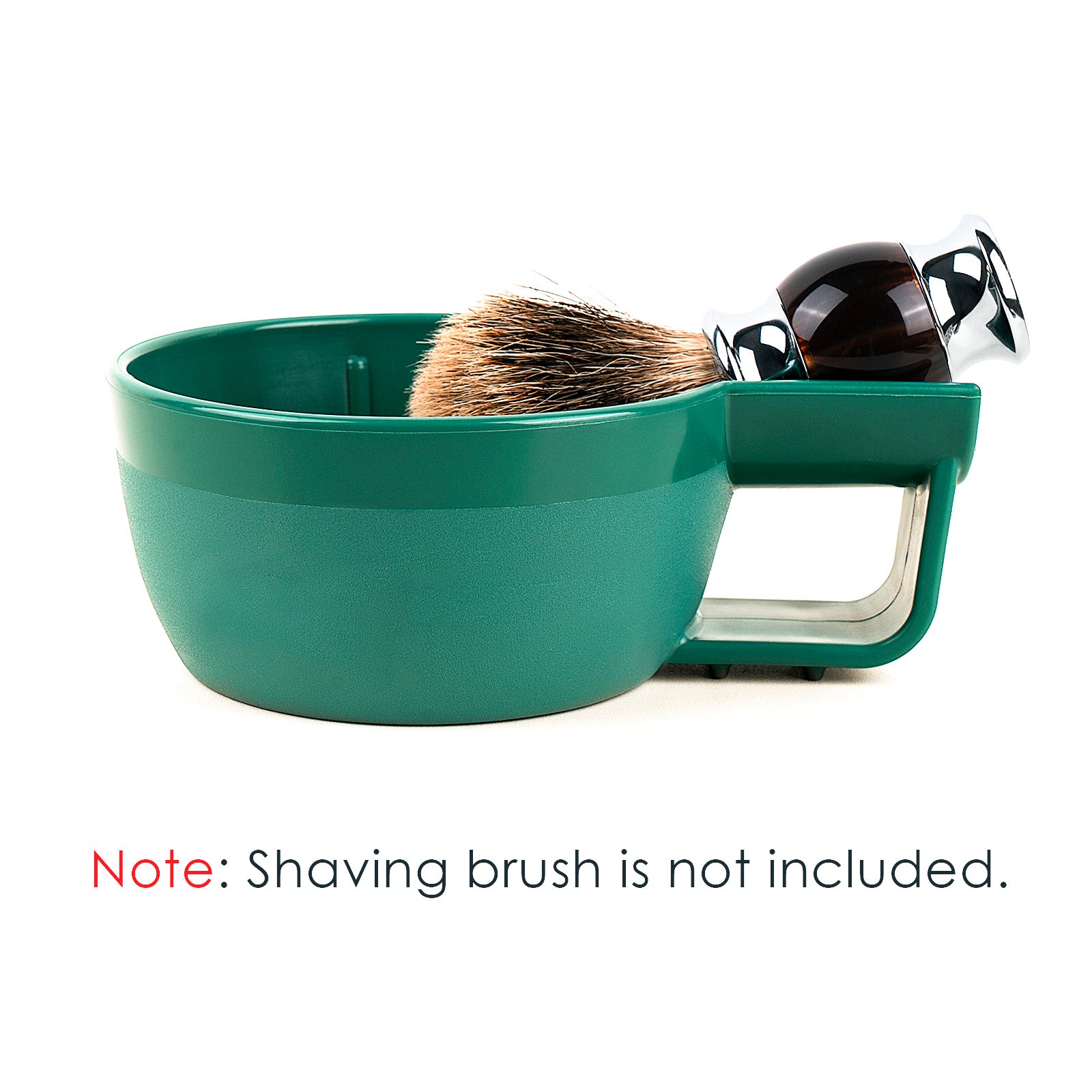 Linkidea Plastic Shaving Soap Bowl with Non-slip Handle, Wide Mouth, Large Capacity, Easier to Lather Ridges, Wet Razor Shave Cream Bowl for Men (Green)