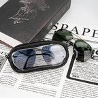 Extra Large Sunglasses Pouch Case with Zipper, 2 Pack Vegan Leather Sunspecs Organizer Soft Bag Compatible with Rayban RB3647N RB2197 RB0360S Persol PO3314S PO3311S PO1006S