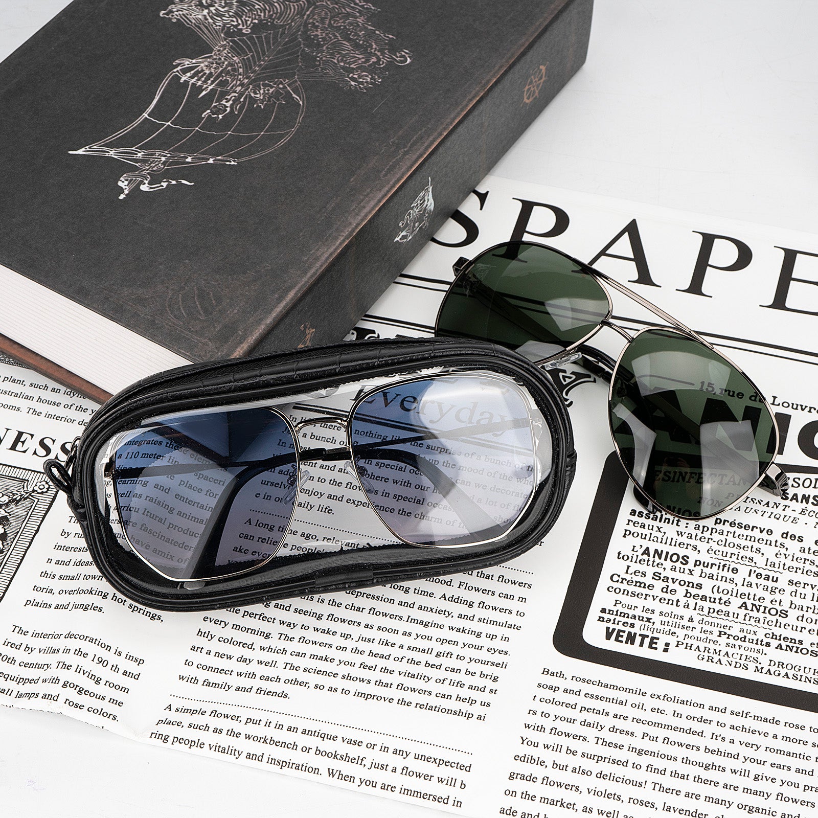 Extra Large Sunglasses Pouch Case with Zipper, 2 Pack Vegan Leather Sunspecs Organizer Soft Bag Compatible with Rayban RB3647N RB2197 RB0360S Persol PO3314S PO3311S PO1006S