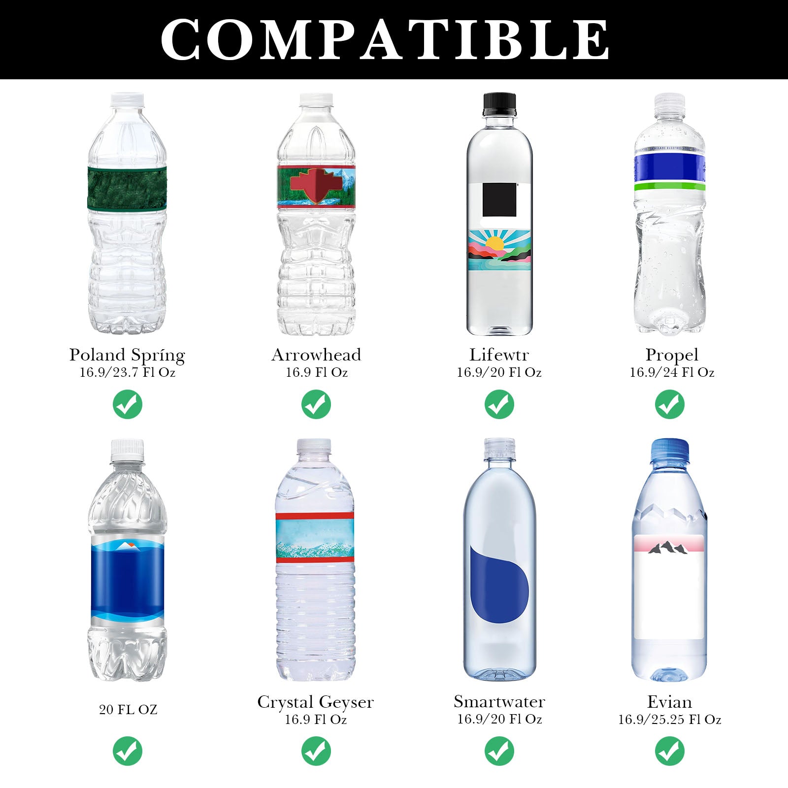 Linkidea Plastic Bottled Water Sleeve with Carry Strap Compatible with 16.9/20 Fl Oz Lifewtr, Smartwater, Portable Disposable Water Bottle Cover Holder for Outdoor, Navy Blue