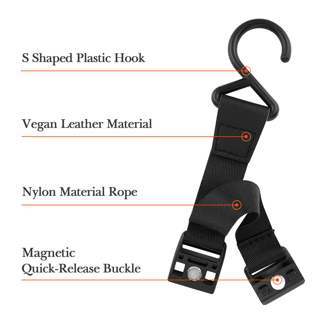 Linkidea 2 Pack Fence Hooks for Waterbottle, Compatible with Stanley, Nalgene, IRON FLASK with Handle Bottle & Tumbler, S Shaped Hook Hanger Magnetic Buckle for Outdoor Sports Camping