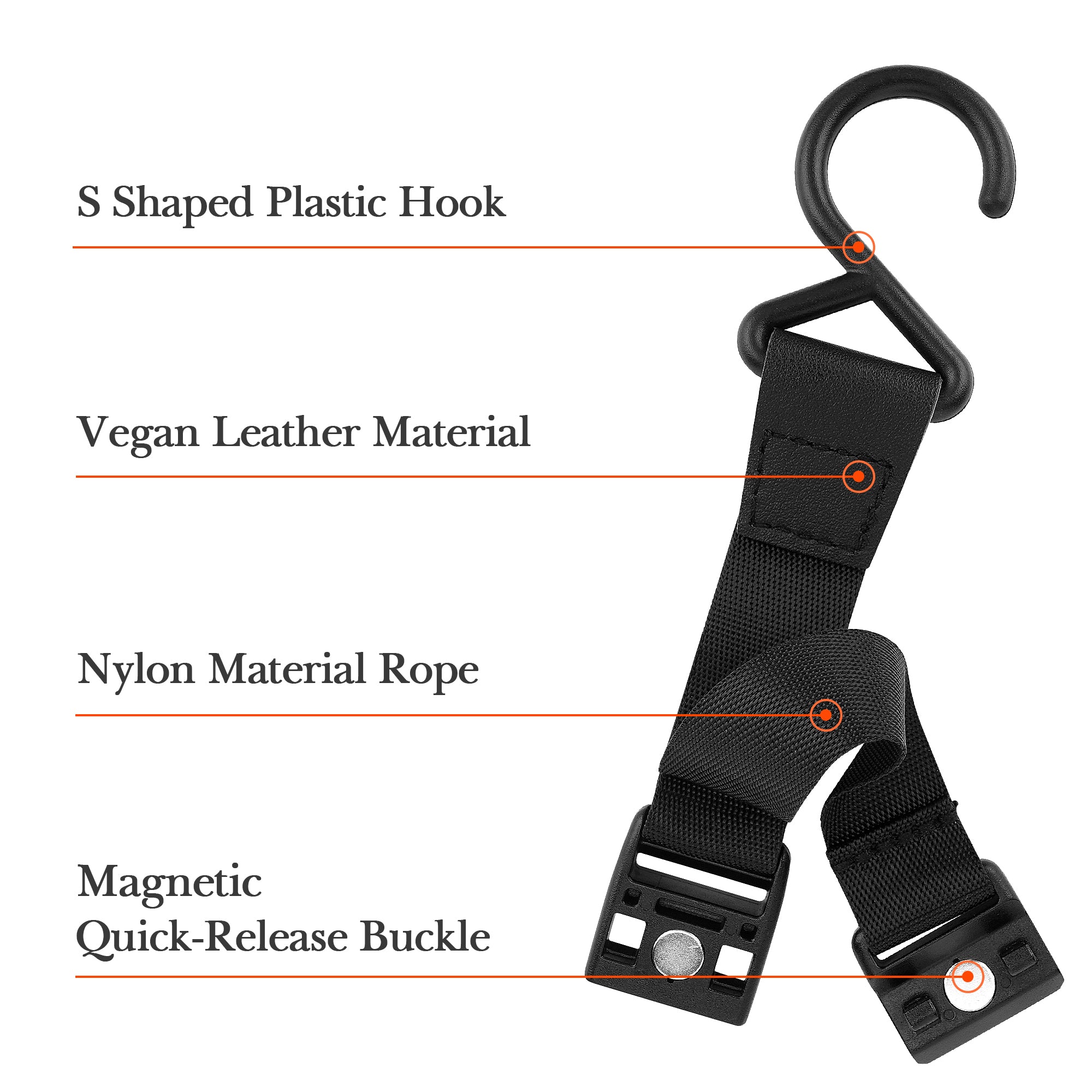 Linkidea 2 Pack Fence Hooks for Waterbottle, Compatible with Stanley, Nalgene, IRON FLASK with Handle Bottle & Tumbler, S Shaped Hook Hanger Magnetic Buckle for Outdoor Sports Camping