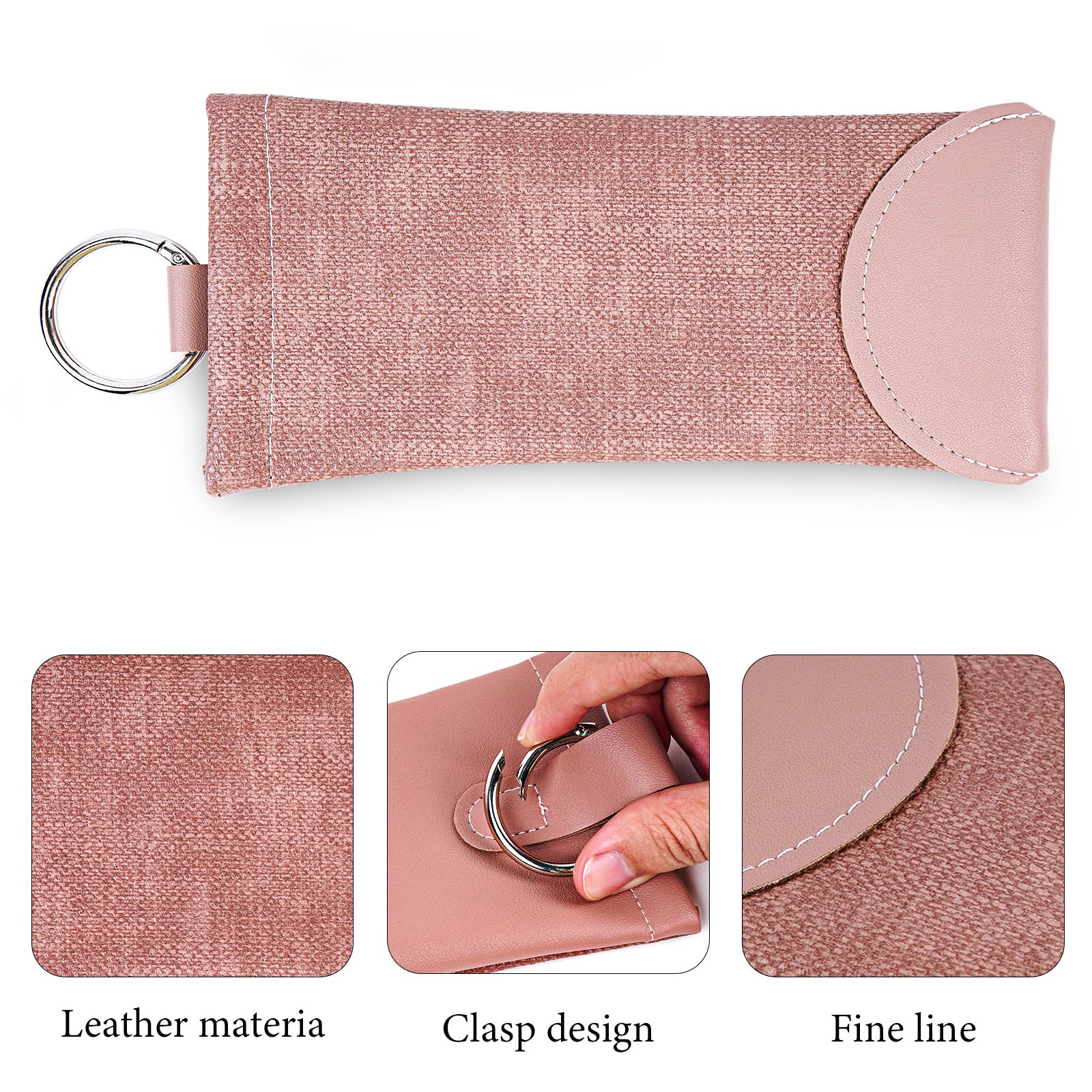 Linkidea Oversized Sunglasses Pouch, Large Frame Glasses Pouch for Sunglass, Eyeglasses Travel Bag Compatible with Rayban Aviator Titanium/Caravan Reverse/Various Brand Models (Pink)