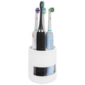 Linkidea Electric Countertop Toothbrush Holder, 4 Slots Plastic Brush Organizer Compatible with Oral-B iO Series, Philips Sonicare ProtectiveClean, Colgate ExtraClean (White)